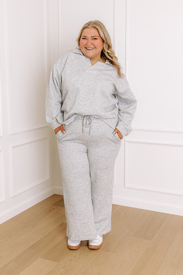 Impressions Lattes First High Waist Trousers in Grey Curves