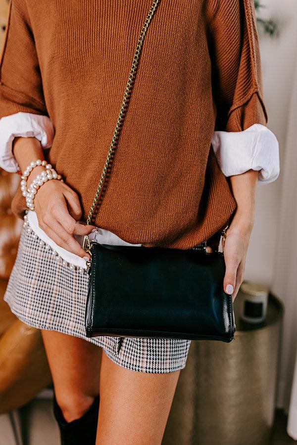 Impressions Leaving For London Faux Leather Crossbody In Black