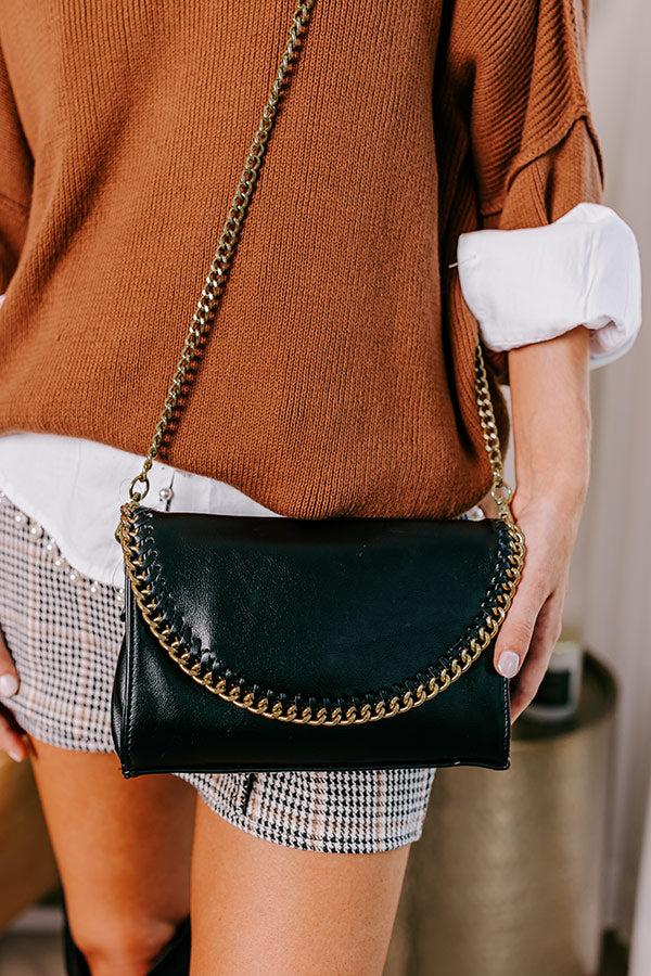 Impressions Leaving For London Faux Leather Crossbody In Black