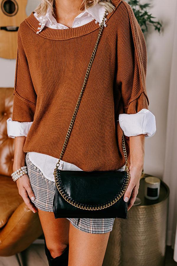 Impressions Leaving For London Faux Leather Crossbody in Black