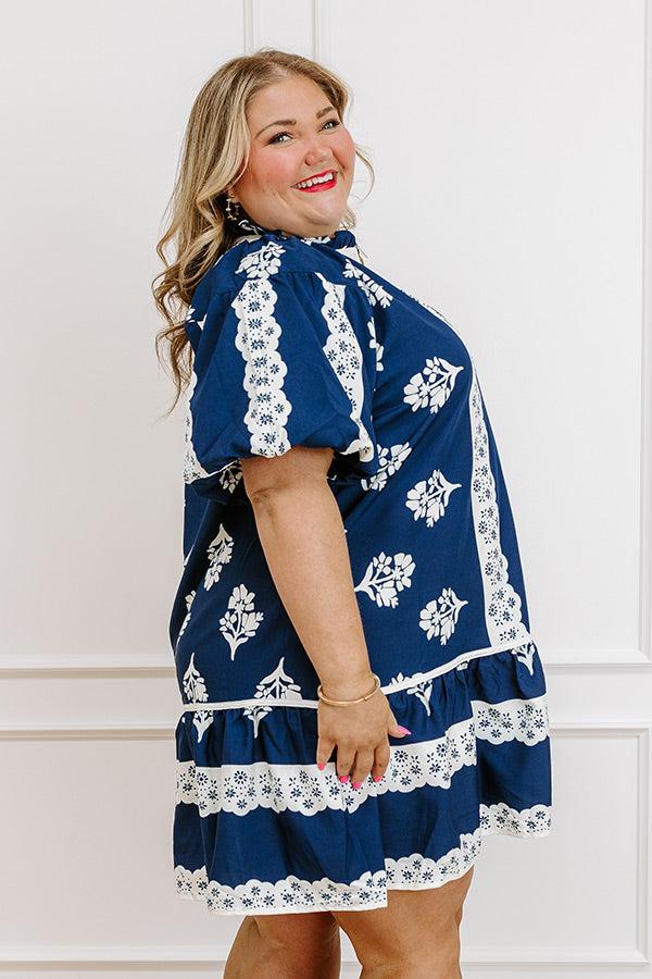 Impressions Lei And Mai Tais Floral Mini Dress Curves