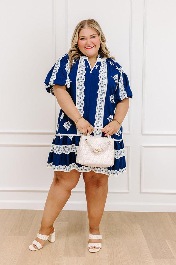 Impressions Lei And Mai Tais Floral Mini Dress Curves