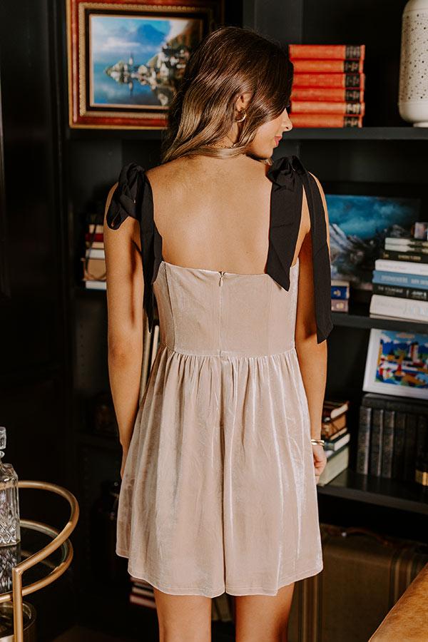 Impressions Let's Have A Toast Velvet Mini Dress In Champagne