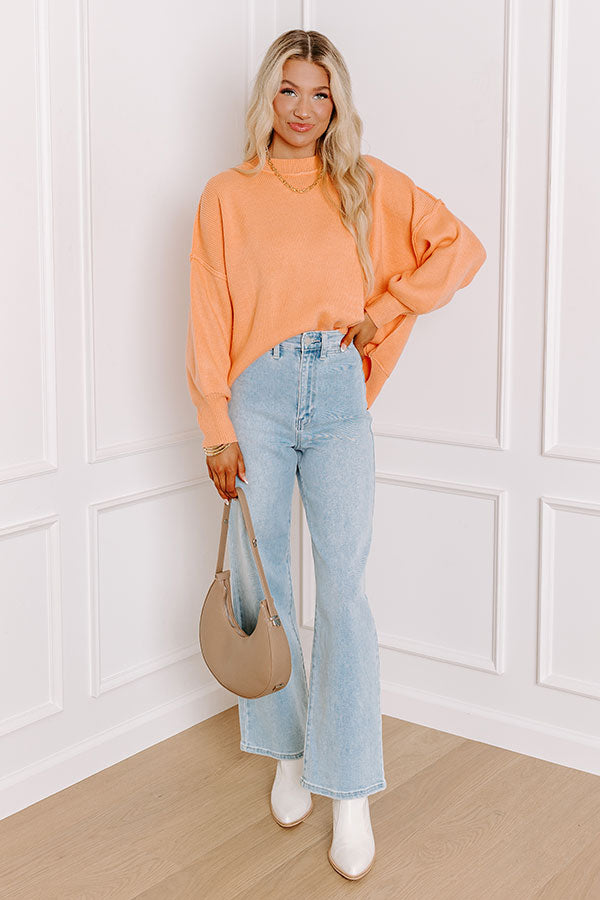 Impressions Let's Take A Trip Knit Sweater In Nectarine