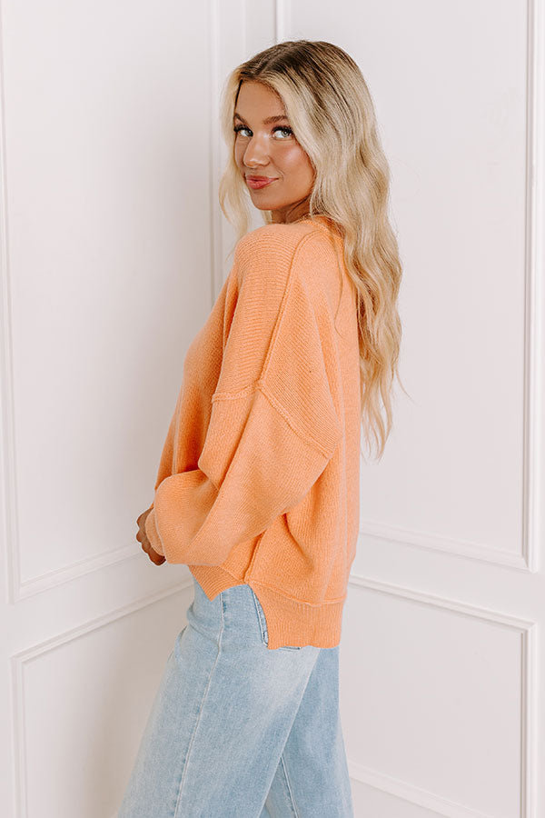 Impressions Let's Take A Trip Knit Sweater In Nectarine