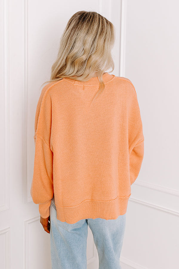 Impressions Let's Take A Trip Knit Sweater In Nectarine