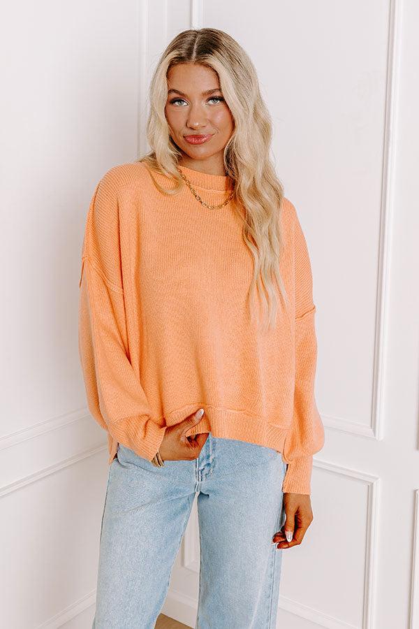 Impressions Let's Take A Trip Knit Sweater in Nectarine
