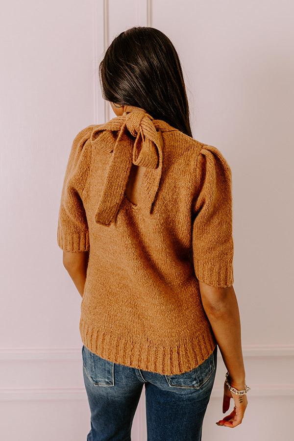 Impressions Like Clockwork Knit Sweater Top In Camel