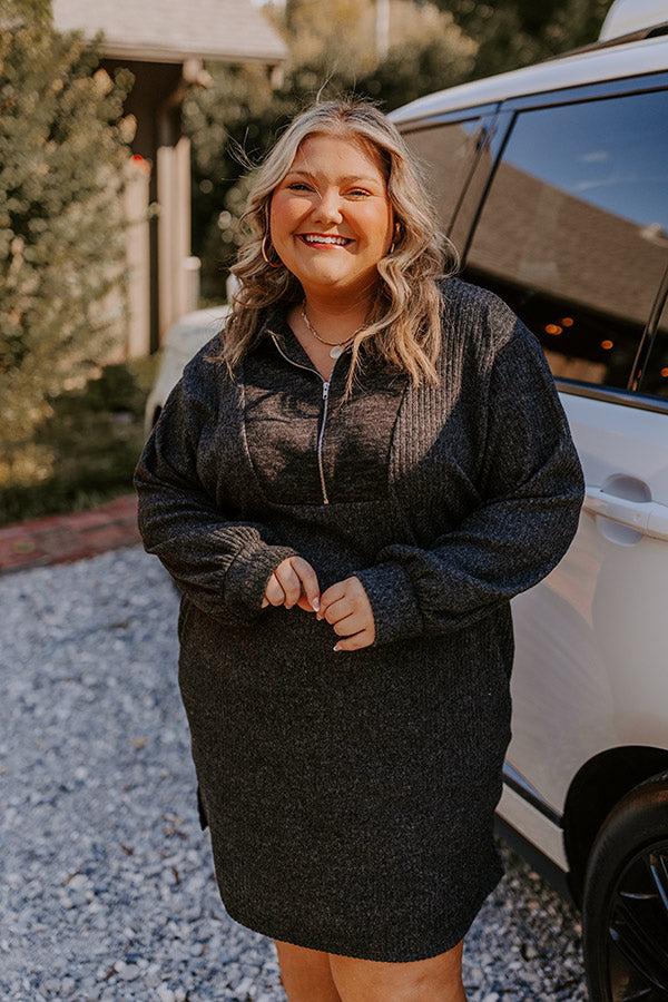 Impressions Lively Lattes Ribbed Sweater Dress Curves