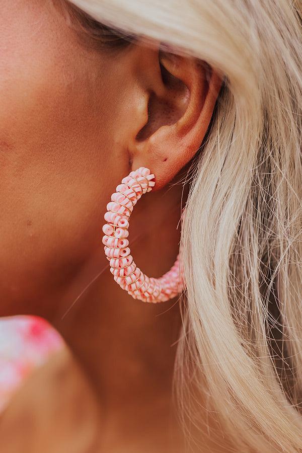 Impressions Looking Sassy Hoop Earrings In Light Pink
