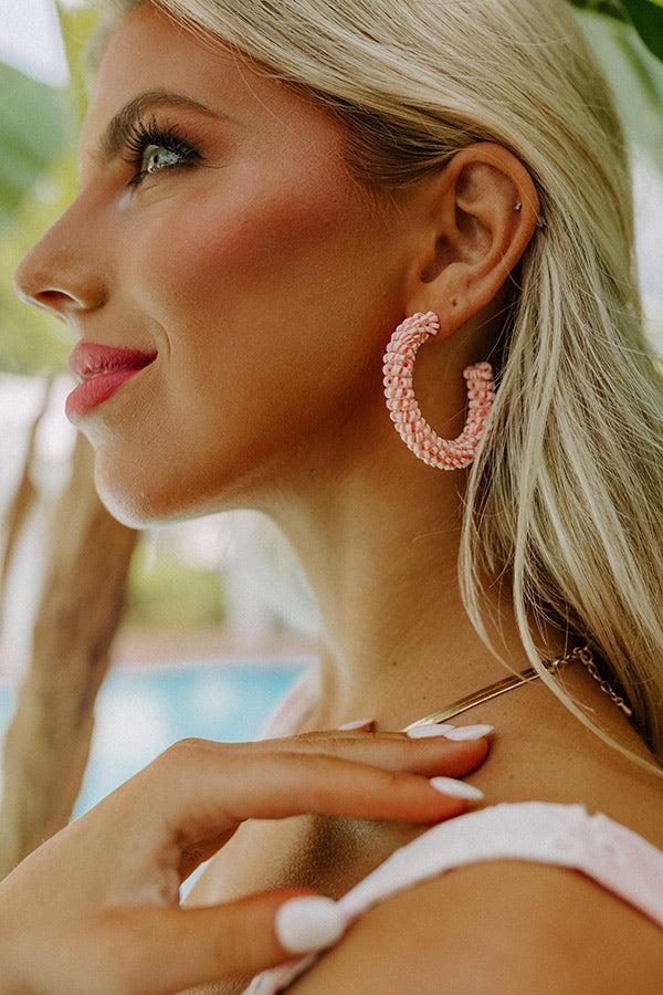 Impressions Looking Sassy Hoop Earrings In Light Pink