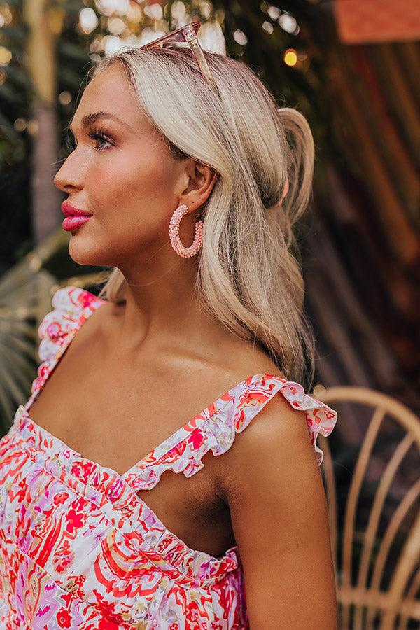 Impressions Looking Sassy Hoop Earrings In Light Pink