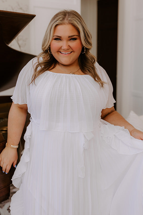 Impressions Lost In Your Eyes Pleated Maxi Dress Curves