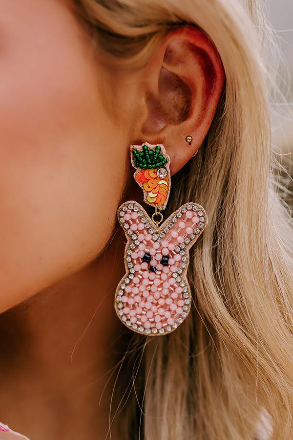 Impressions Love Everybunny Beaded Earrings In Pink