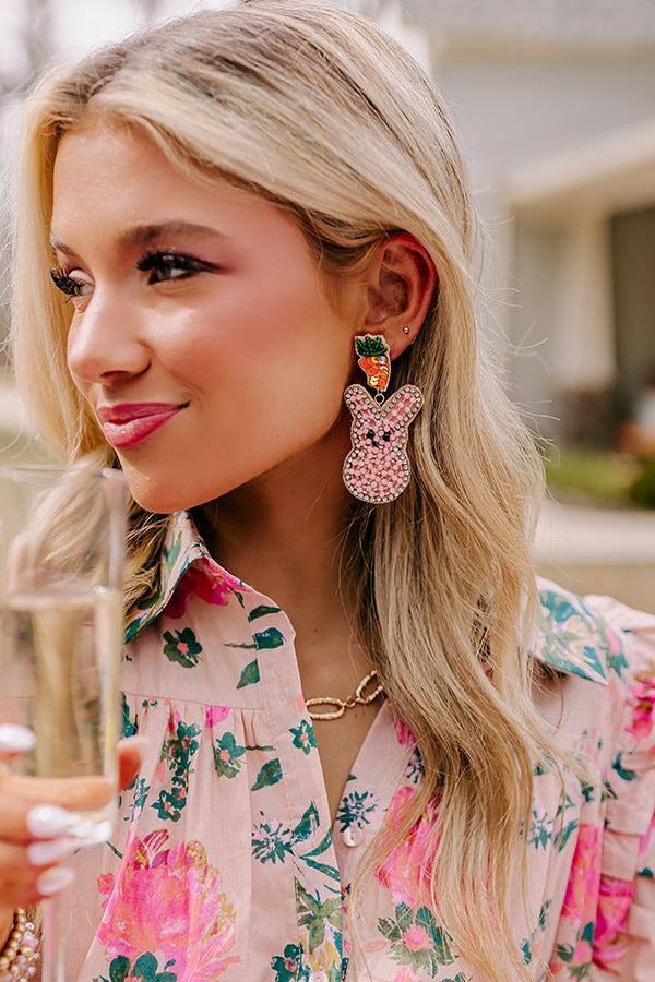 Impressions Love Everybunny Beaded Earrings In Pink