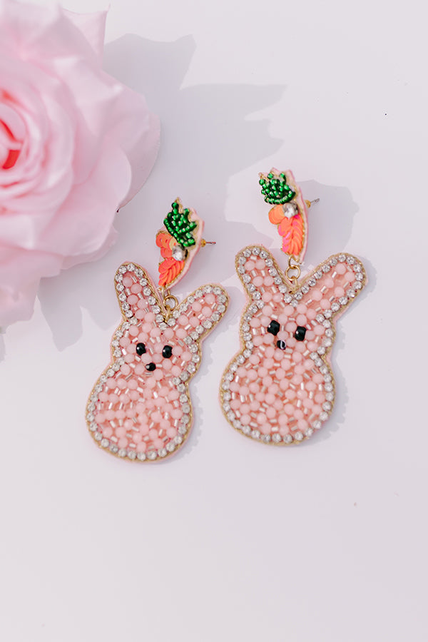 Impressions Love Everybunny Beaded Earrings In Pink
