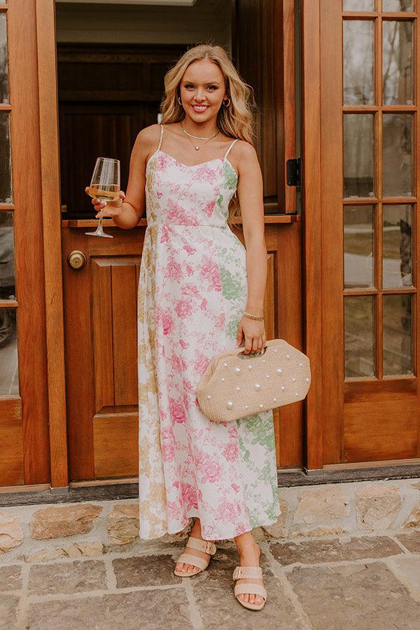 Impressions Loving Gaze Floral Color Block Maxi Dress