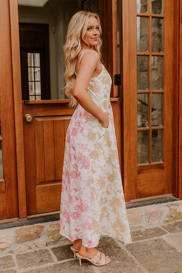 Impressions Loving Gaze Floral Color Block Maxi Dress