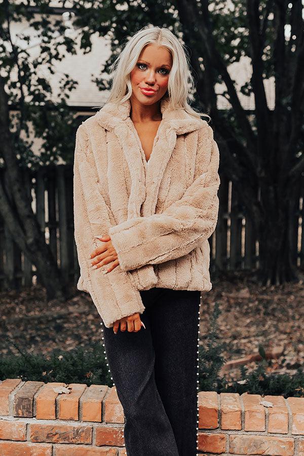 Impressions Luxe Feeling Plush Jacket In Iced Latte