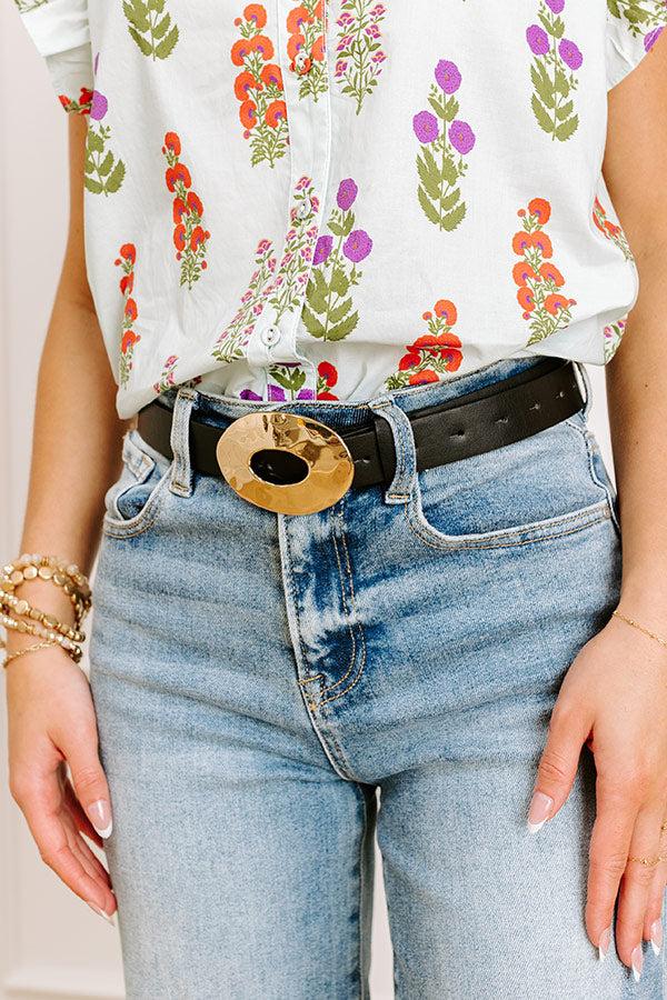 Impressions Luxe Lifestyle Faux Leather Belt In Black