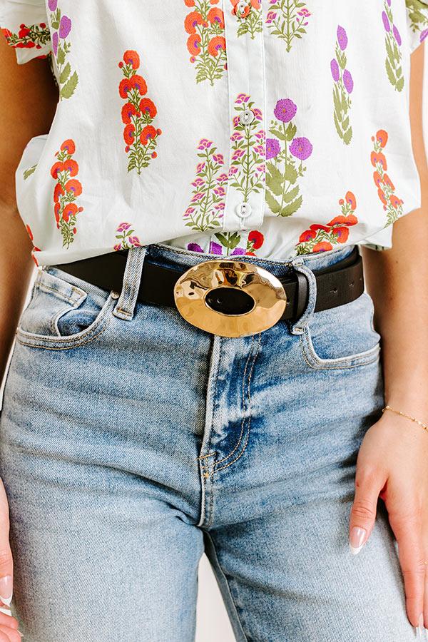 Impressions Luxe Lifestyle Faux Leather Belt in Black