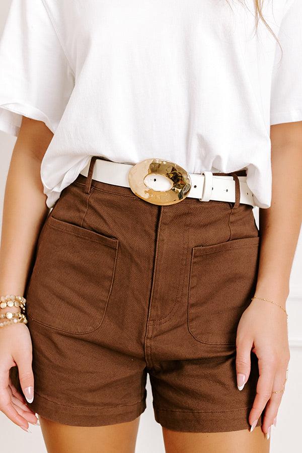 Impressions Luxe Lifestyle Faux Leather Belt In White