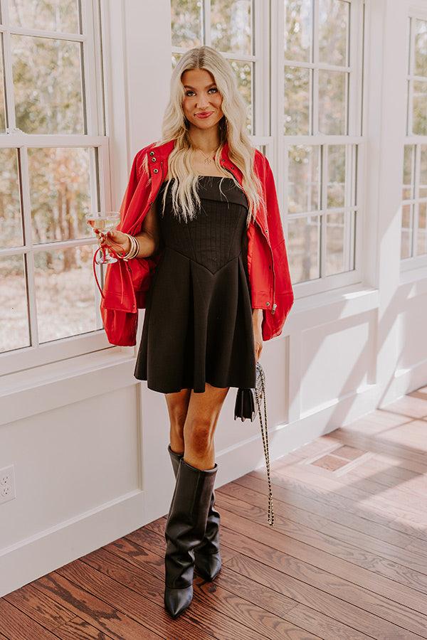 Impressions Luxe Lifestyle Scuba Mini Dress In Black