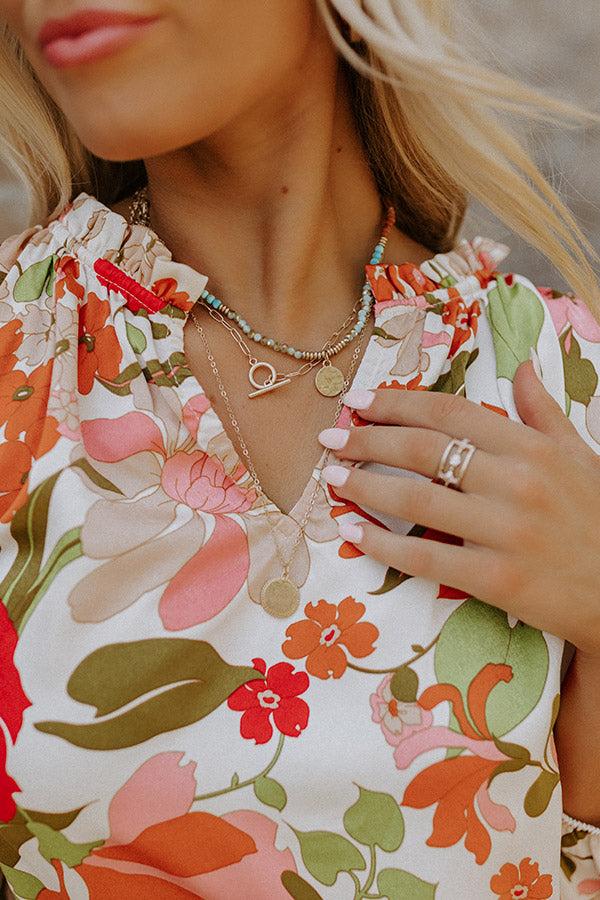 Impressions Magnolia Breeze Layered Necklace In Sky Blue