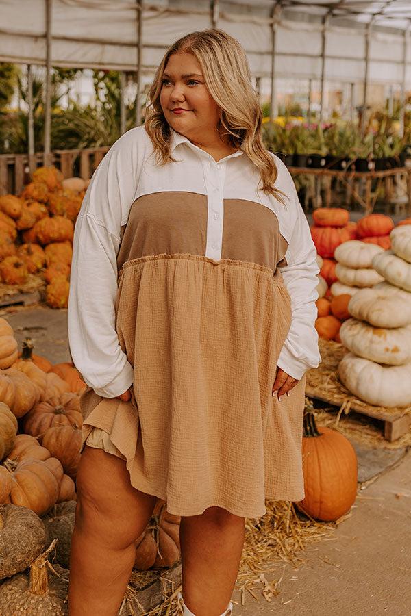 Impressions Maple Moments Color Block Mini Dress Curves