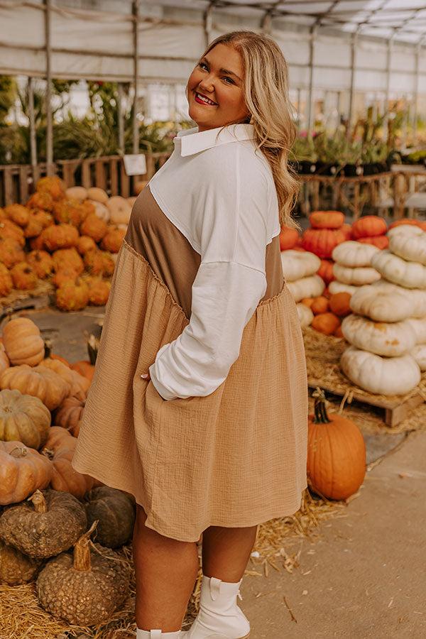 Impressions Maple Moments Color Block Mini Dress Curves