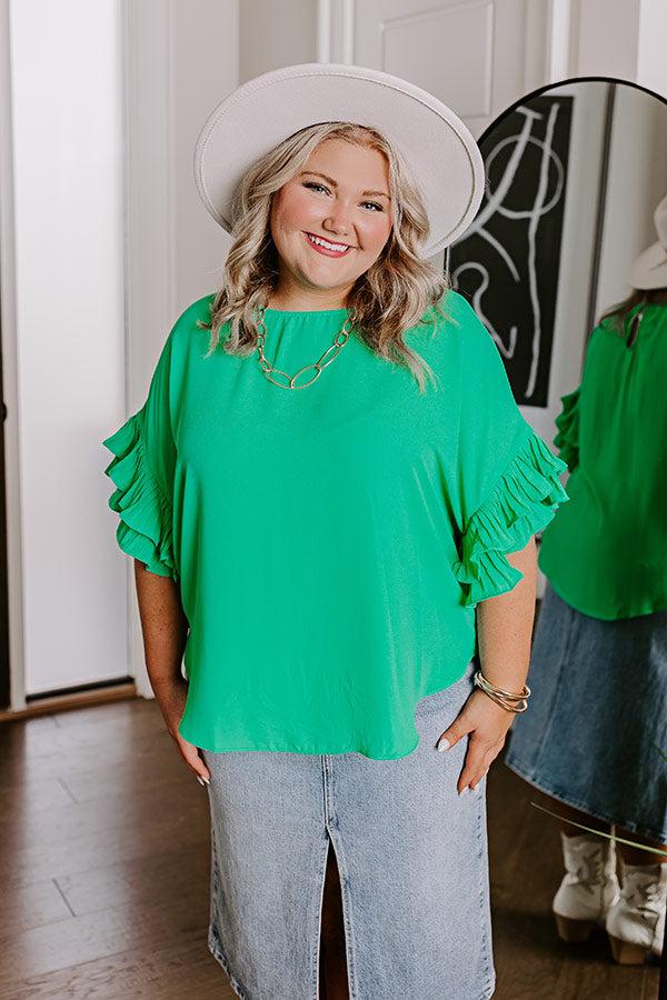 Impressions Margarita Date Shift Top In Jade Curves