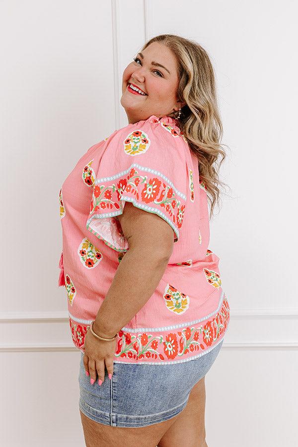 Impressions Margaritas On The Boardwalk Floral Top Curves