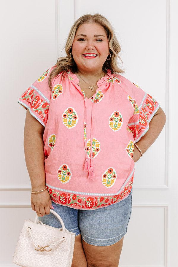 Impressions Margaritas On The Boardwalk Floral Top Curves