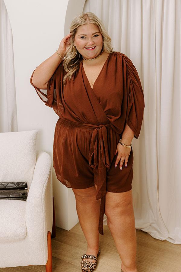 Impressions Martinis Please Chiffon Romper In Chocolate Curves