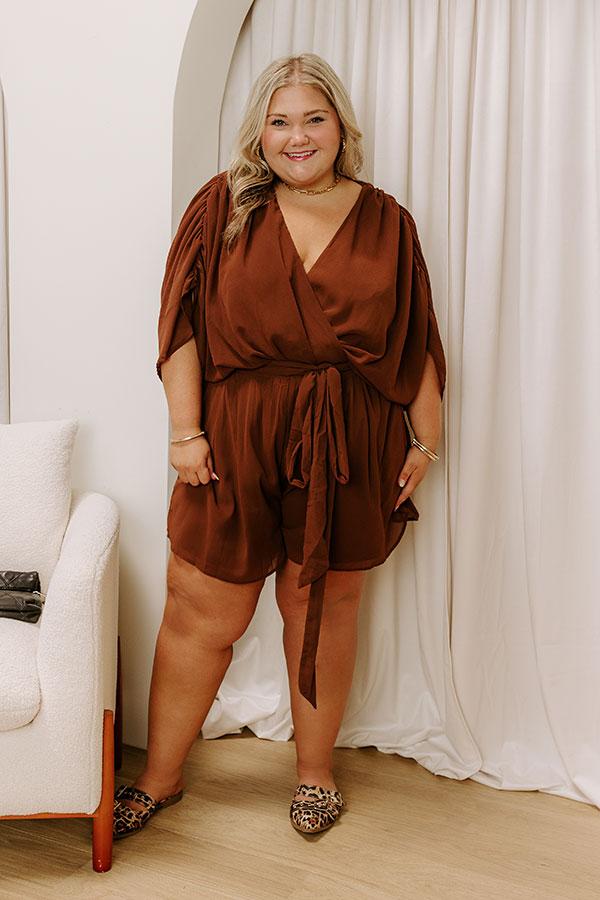Impressions Martinis Please Chiffon Romper In Chocolate Curves