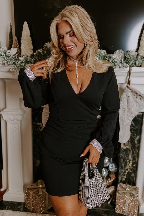 Impressions Material Girl Mini Dress In Black Curves