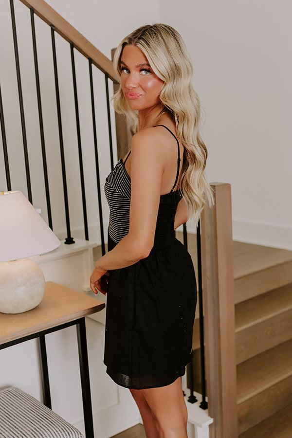 Impressions Miami Happy Hour Linen-Blend Mini Dress In Black