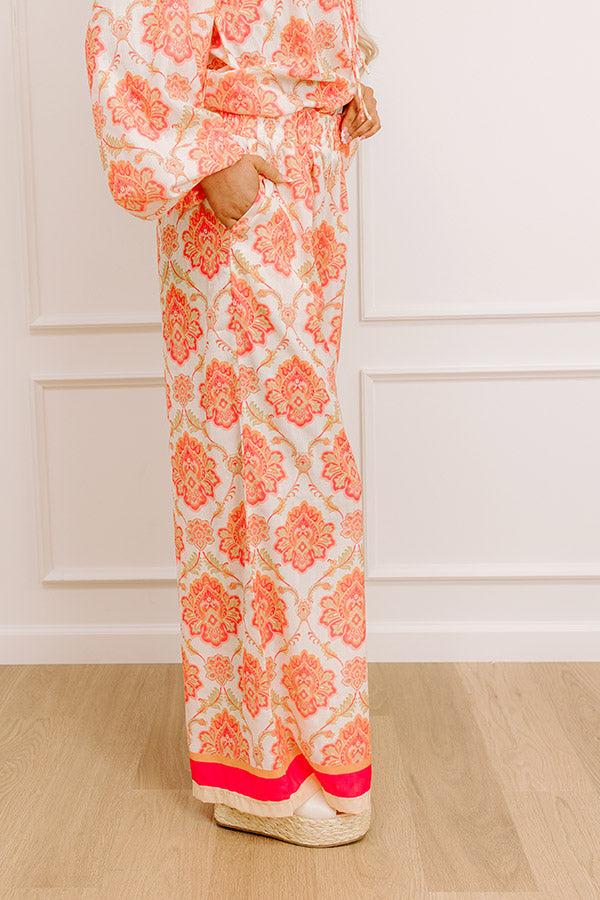 Impressions Mimosas On The Patio High Waist Wide Leg Pants