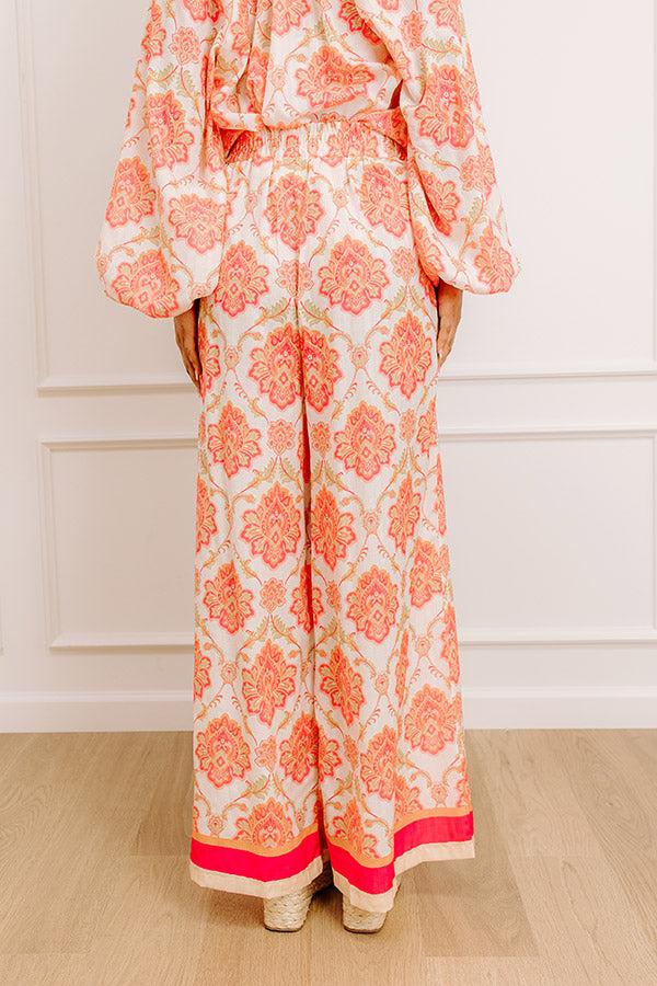 Impressions Mimosas On The Patio High Waist Wide Leg Pants