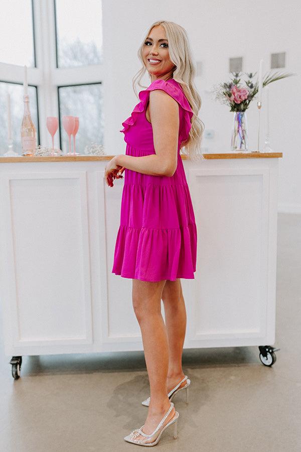 Impressions Miracles Everywhere Babydoll Dress In Fuchsia