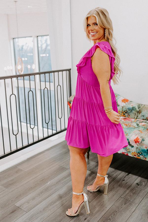 Impressions Miracles Everywhere Babydoll Dress In Fuchsia Curves