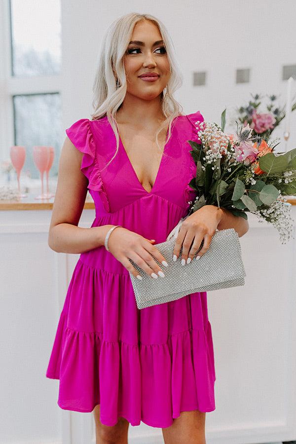 Impressions Miracles Everywhere Babydoll Dress in Fuchsia