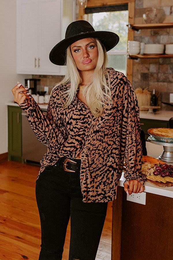 Impressions Modern Muse Velvet Burnout Top in Iced Mocha