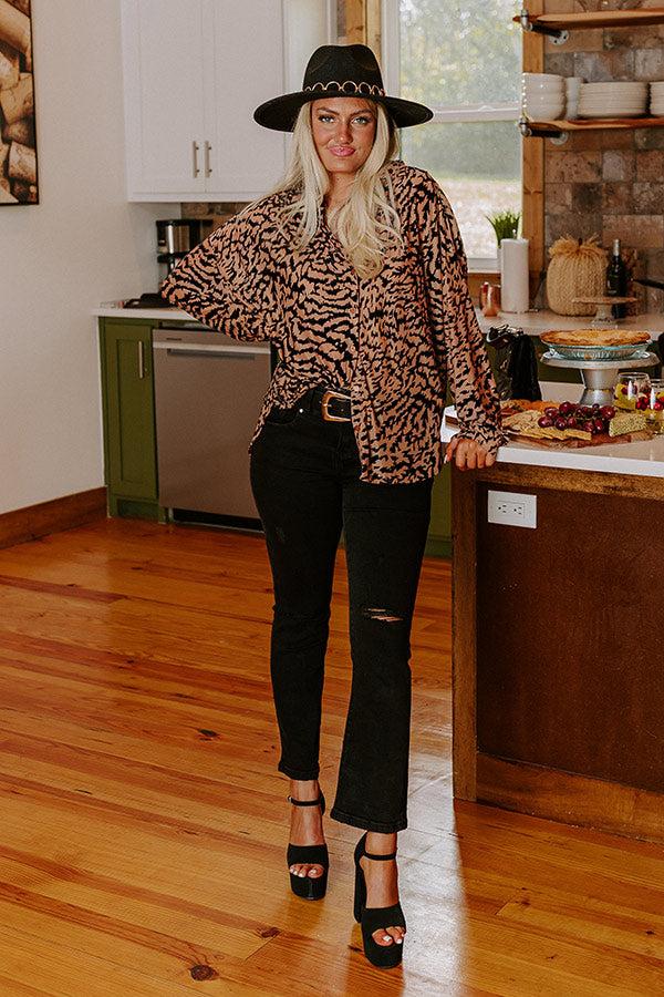 Impressions Modern Muse Velvet Burnout Top In Iced Mocha