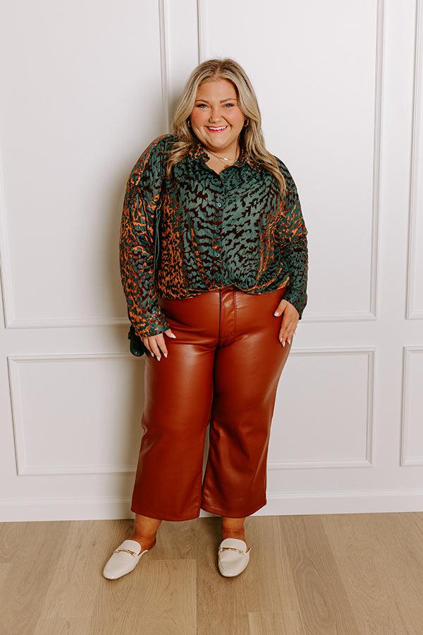 Impressions Modern Muse Velvet Burnout Top In Teal Curves