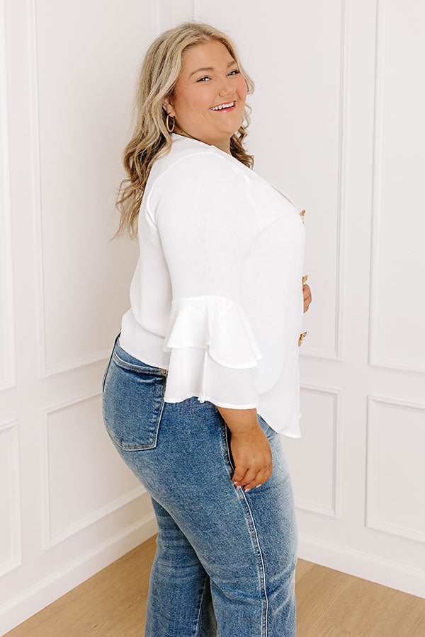 Impressions Mojitos On The Patio Shift Top In White Curves