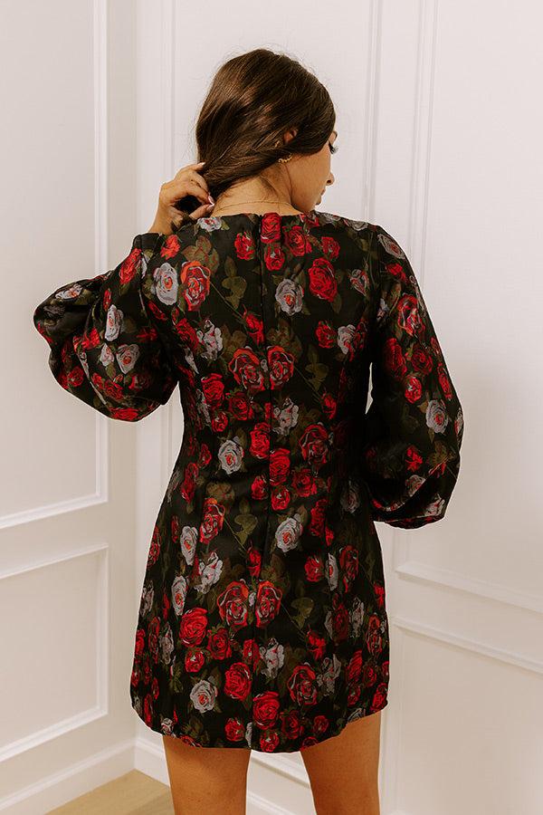 Impressions Moonlit Rose Garden Jacquard Mini Dress