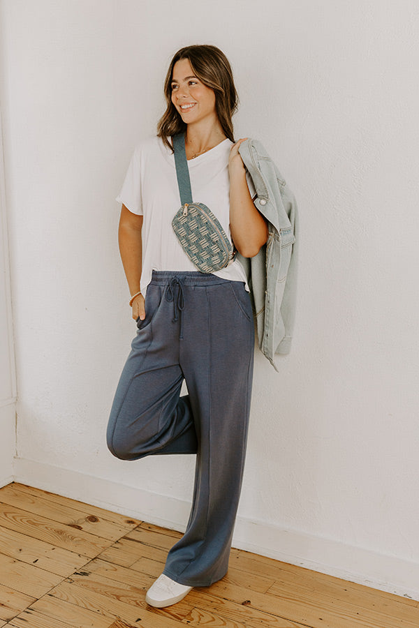 Impressions Morning Dew High Waist Scuba Pants In Riverside