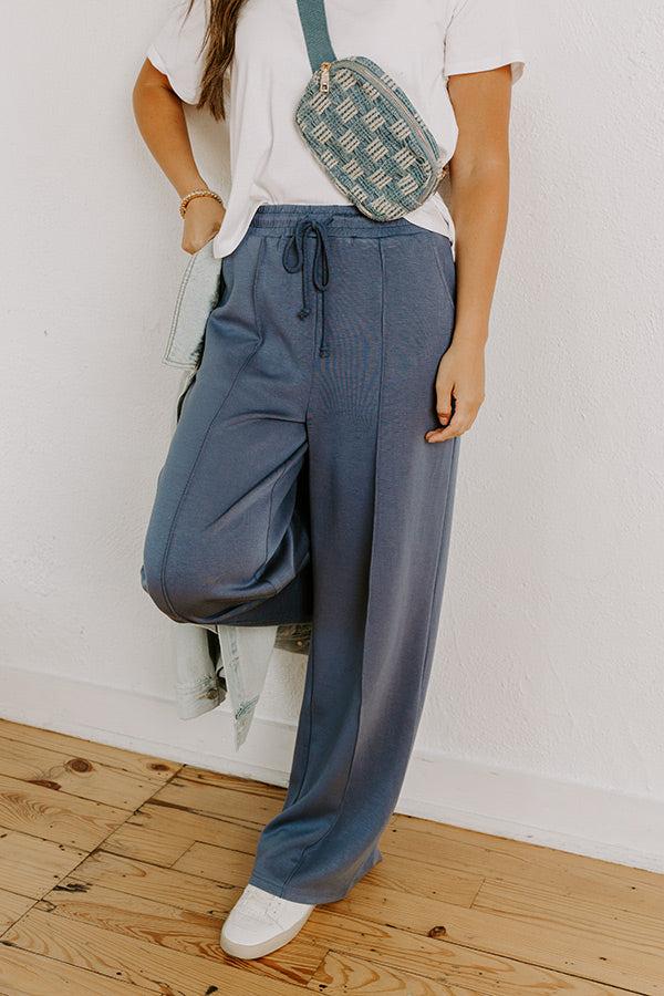 Impressions Morning Dew High Waist Scuba Pants In Riverside