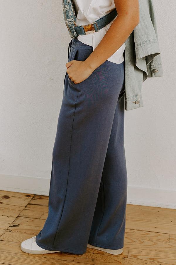 Impressions Morning Dew High Waist Scuba Pants In Riverside